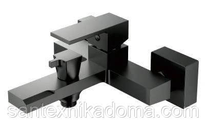 Змішувач для ванни TROYA DEVON-03KB чорний, короткий гусак, латунь