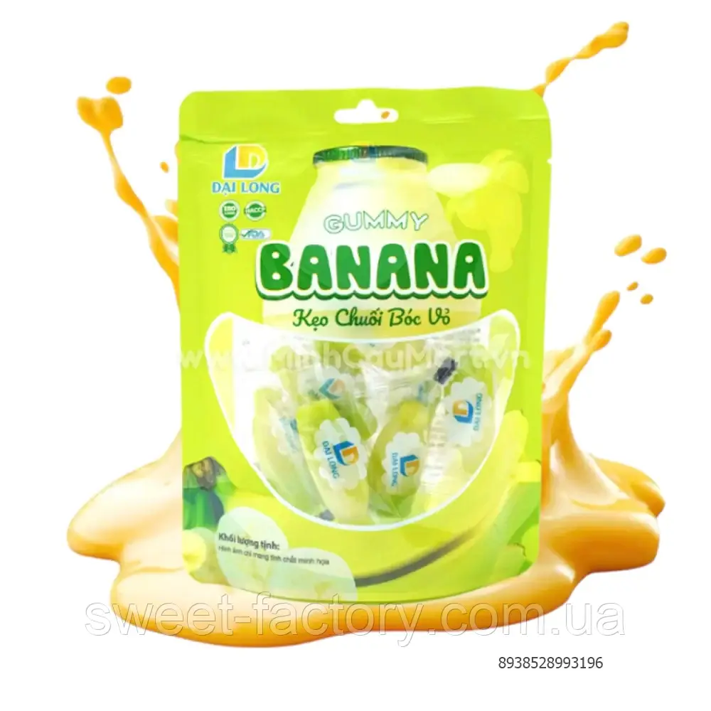 Желейні цукерки Dai Long Gummy Banana 100g, фото 1