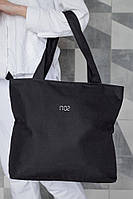 Сумка еко-шопер тканинна з принтом 1702 Black