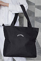 Жіноча сумка еко-шопер тканинна з принтом Culture Black