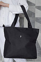 Жіноча сумка еко-шопер тканинна з принтом Dagger Black