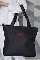 Жіноча сумка еко-шопер тканинна з принтом F1Red Black