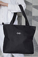 Жіноча сумка еко-шопер тканинна з принтом Highlife Black