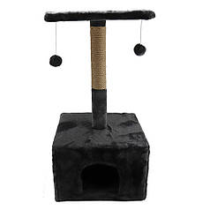 "Пухнастики" Драпак будиночок з полицею (джут) графіт 38*35*50 см