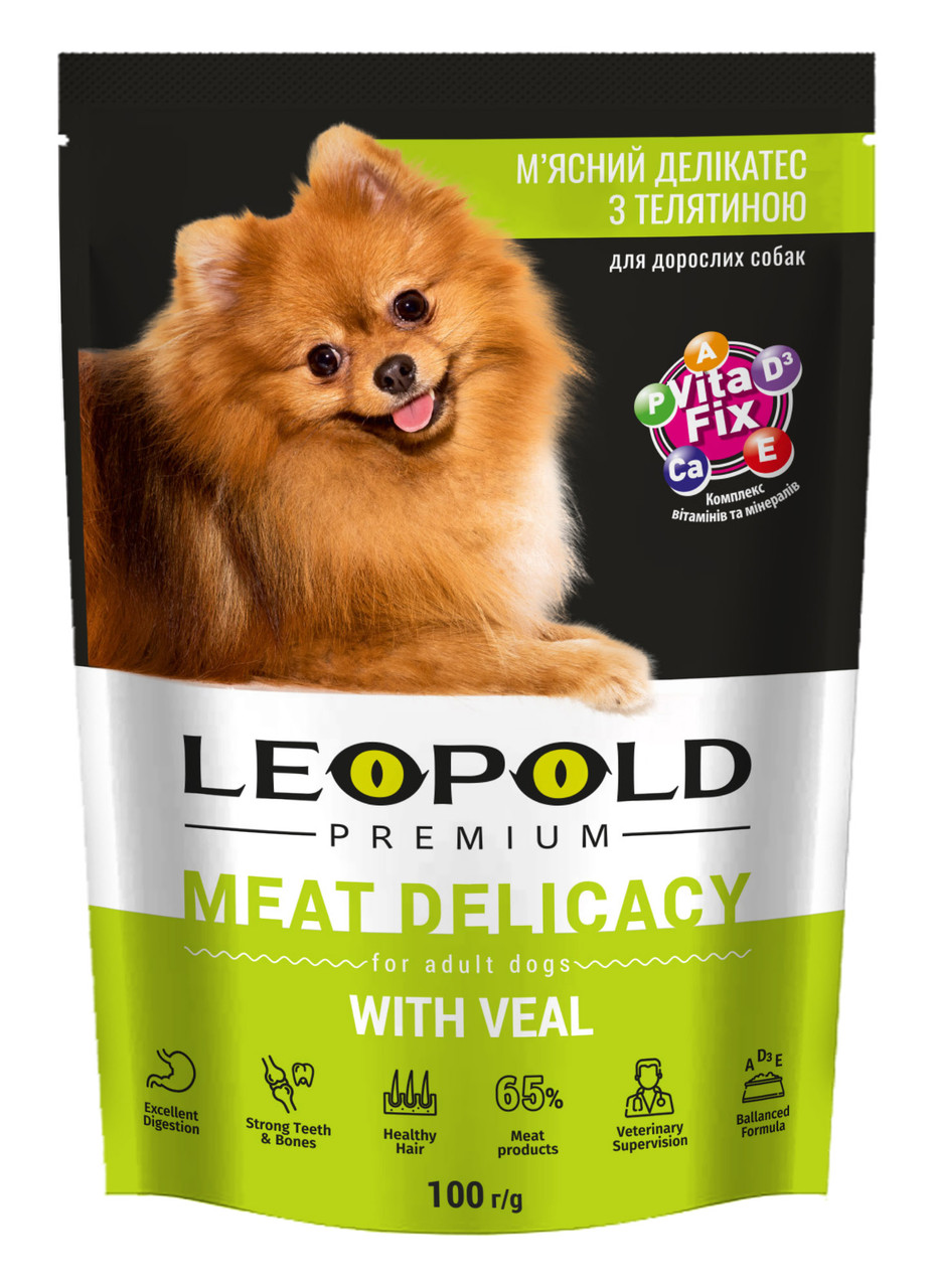 Леопольд вологий корм для собак з телятиною 100 г