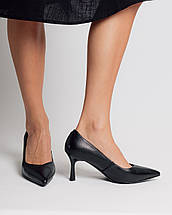 Туфлі жіночі на шпильці Melanda 9078608 чорна шкіра, фото 2