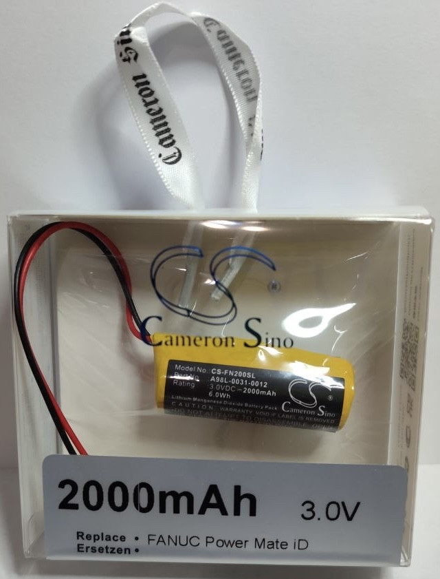 Батарейка Cameron Sino CS-FN200SL для GE FANUC 0i-B 2000Ah Li-MnO2 літієва 3V з конектором, фото 1