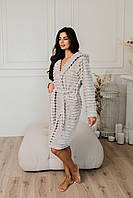 Теплий короткий жіночий махровий банний халат на запах Шарпей 42/44,46р, доставка по Україні