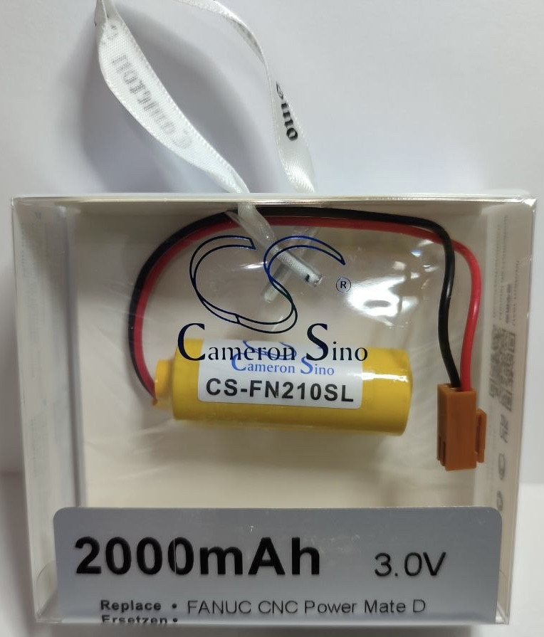 Батарейка Cameron Sino CS-FN210SL для FANUC CNC Power Mate 2000Ah Li-MnO2 літієва 3V з конектором, фото 1