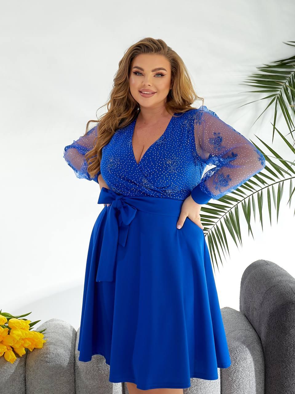 Нарядна сукня для свята у великому розмірі Розміри: 50-52, 54-56, 58-60, 62-64