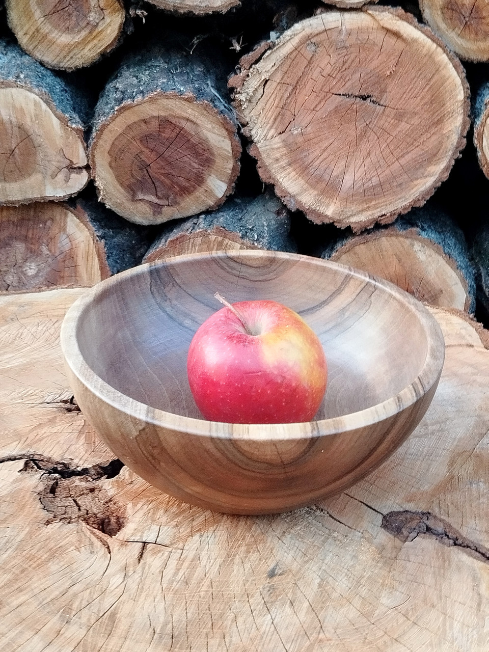 Дерев'яний салатник з горіха ручної роботи. Діаметр 22см., фото 1
