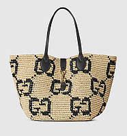 Gucci Woven medium tote bag Black