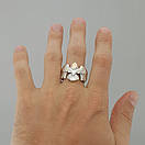 Срібна печатка Орел з золотими пластинами. Чоловіча каблучка перстень с золотом 375 срібло 925 21 розмір, фото 3