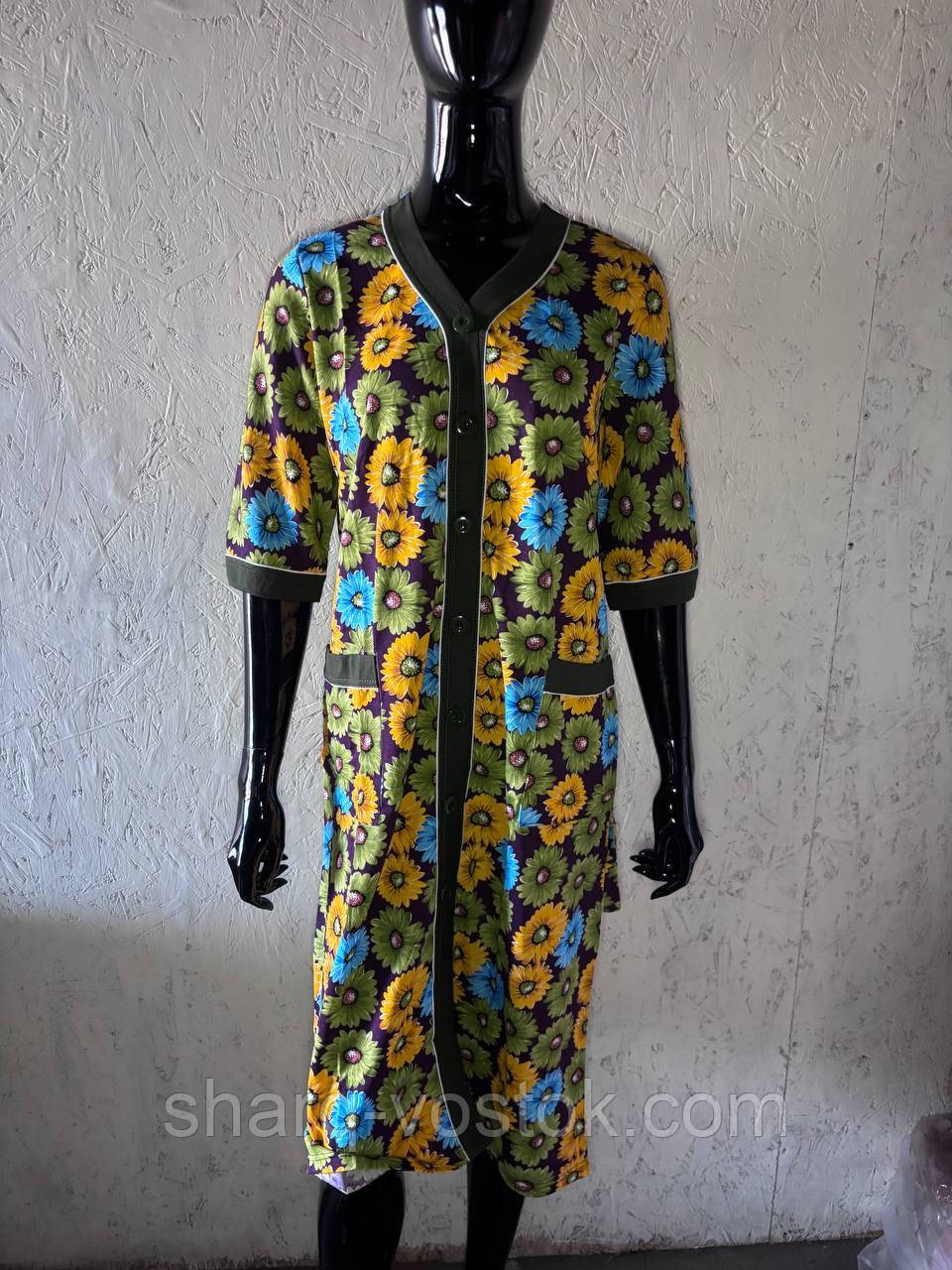 Халат жіночий з ґудзиком (52-60), фото 1