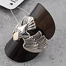 Срібна печатка Орел з золотими пластинами. Чоловіча каблучка перстень с золотом 375 срібло 925 21 розмір, фото 4