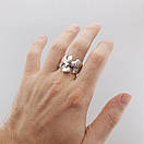 Срібна печатка Орел з золотими пластинами. Чоловіча каблучка перстень с золотом 375 срібло 925 21 розмір, фото 7