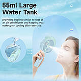 Портативний вентилятор HandFan з розпиленням, акумуляторний, портативний, 3 швидкості, розпилювач 55 мл, складний на 180°, з метал, фото 2