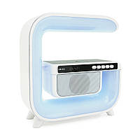 Настільна лампа-нічник G3, Bluetooth колонка, блопроводна зарядка телефону, світло RGB, Box