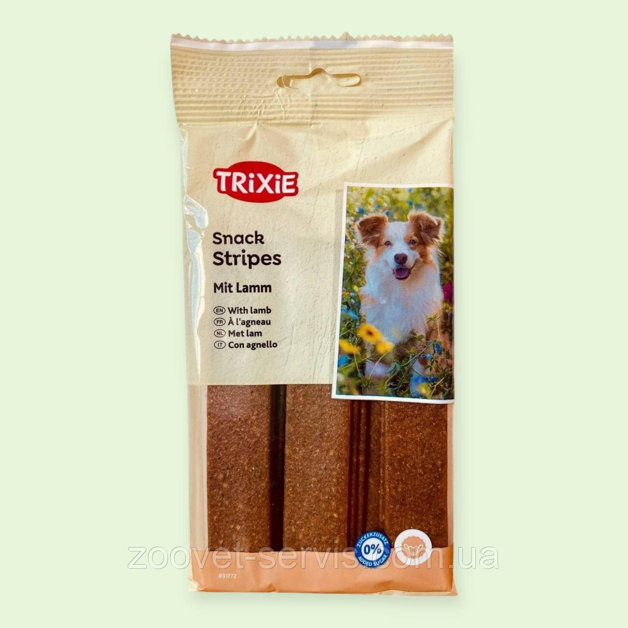 Ласощі для собак Trixie Stripes палочки з ягням 10 шт 100 г TX-31772, фото 1