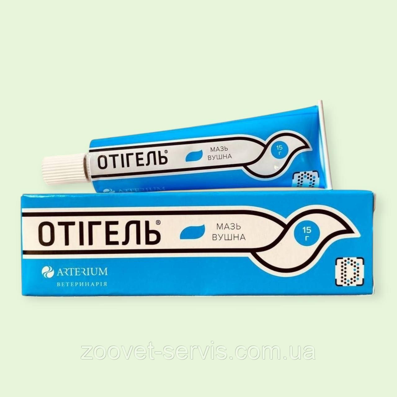 Мазь вушна для собак і кішок Отігель 15 г Артериум для лікування отитів у собак і котів, фото 1