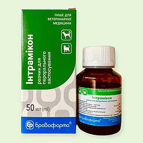 Противогрибковий засіб Інтрамікон для собак та котів від мікозів та дерматофітозів флакон 50 мл
