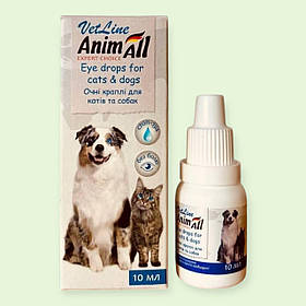Очні краплі для котів та собак, 10 мл, AnimAll VetLine