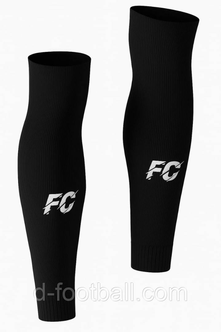 Гетри футбольні "FC" обрізані (чорний) F2024-8001, Чорний, Розмір (EU) — L/XL, фото 1