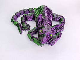 Кіт сфінкс 3D рухома іграшка антистрес, 37 см фіолетово-зелена