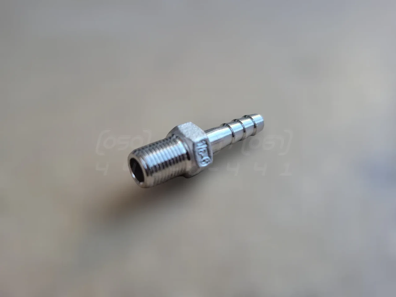 Штуцер шланговий різьбовий нержавіючий DN6 (1/8") зовн. різьба BSPP, н/ж сталь AISI304, ялинка 6 мм, Class 150, фото 1