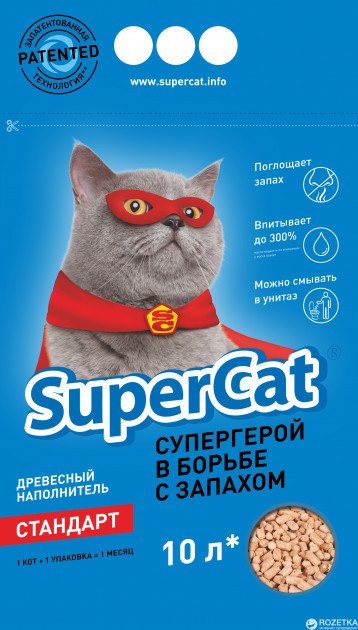 Super Cat Наповнювач стандарт деревний, 3 кг