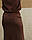Довга атласна жіноча спідниця шоколадного кольору, фото 4