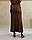 Довга атласна жіноча спідниця шоколадного кольору, фото 7