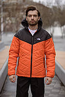 Чоловіча помаранчева куртка The North Face осіння з капюшоном, Спортивна весняна куртка TNF помаранчевого кольору на плащівці