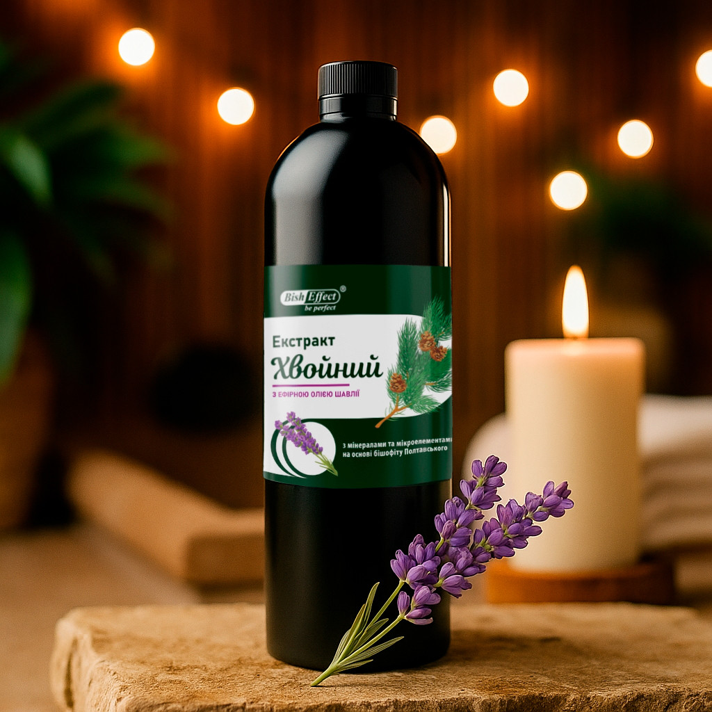 Екстракт хвойний з ефірною олією шавлії 1000 мл, Бішофіт Полтавський - засіб для спа ванн будинку