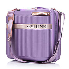 Б'юті-кейс Semi Line 16L Purple (T5916-1) для ручної поклажі, з верхньою ручкою та ремінцем на карабінах