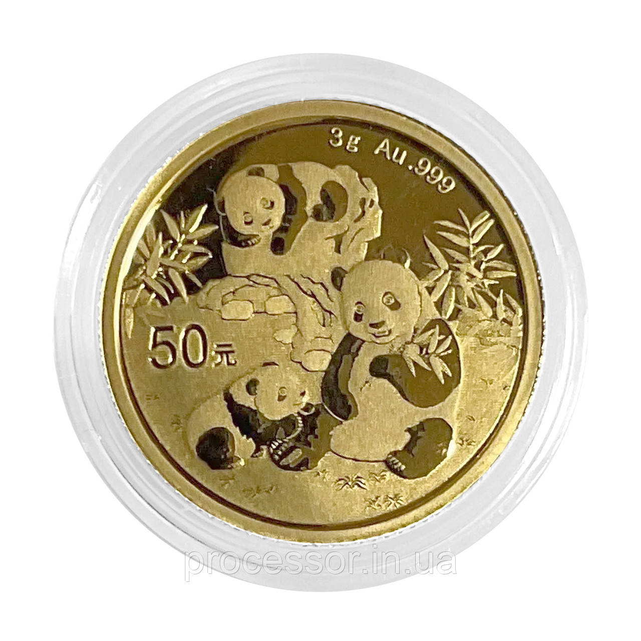 Золота інвестиційна монета Китайська Панда номіналом 50 юанів випущена у 2025 році., фото 1