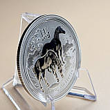 Срібна монета Австралія 1 долар 1 унція срібла Рік Коня 2014, фото 5