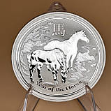 Срібна монета Австралія 1 долар 1 унція срібла Рік Коня 2014, фото 6
