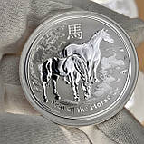 Срібна монета Австралія 1 долар 1 унція срібла Рік Коня 2014, фото 8