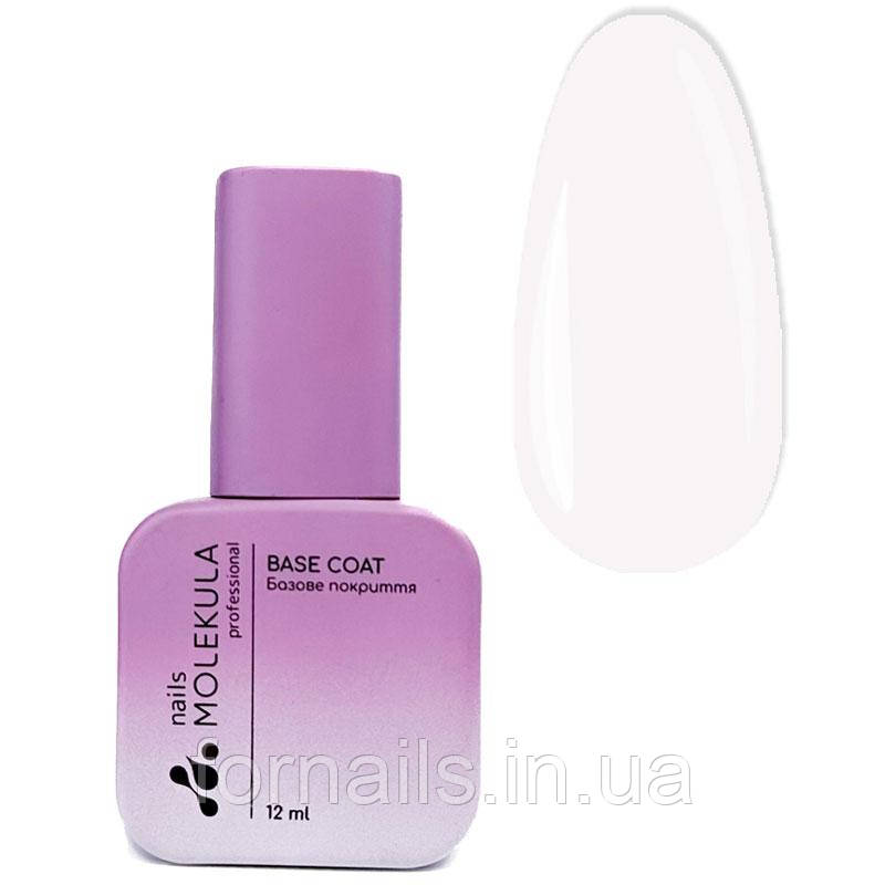 Molekula Rubber Base Nude - Coconut - камуфляжна база (білий молочний, емаль), 12 мл, фото 1