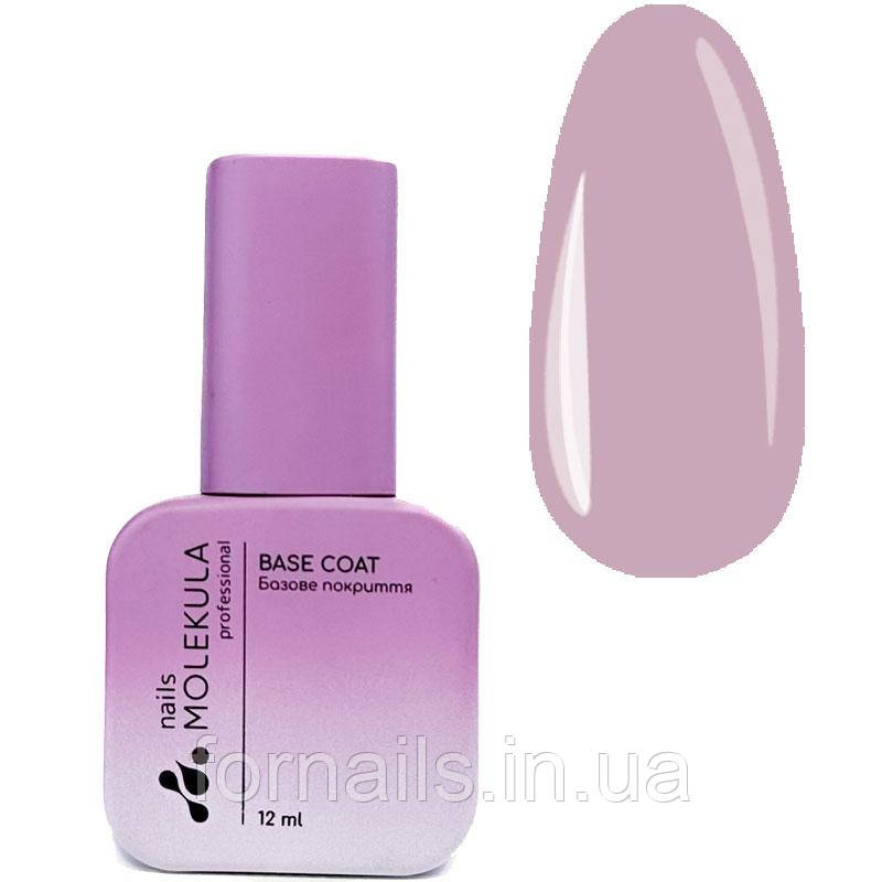 Molekula Rubber Base Nude - Cover- камуфляжна база (приглушено-рожевий, емаль), 12 мл, фото 1