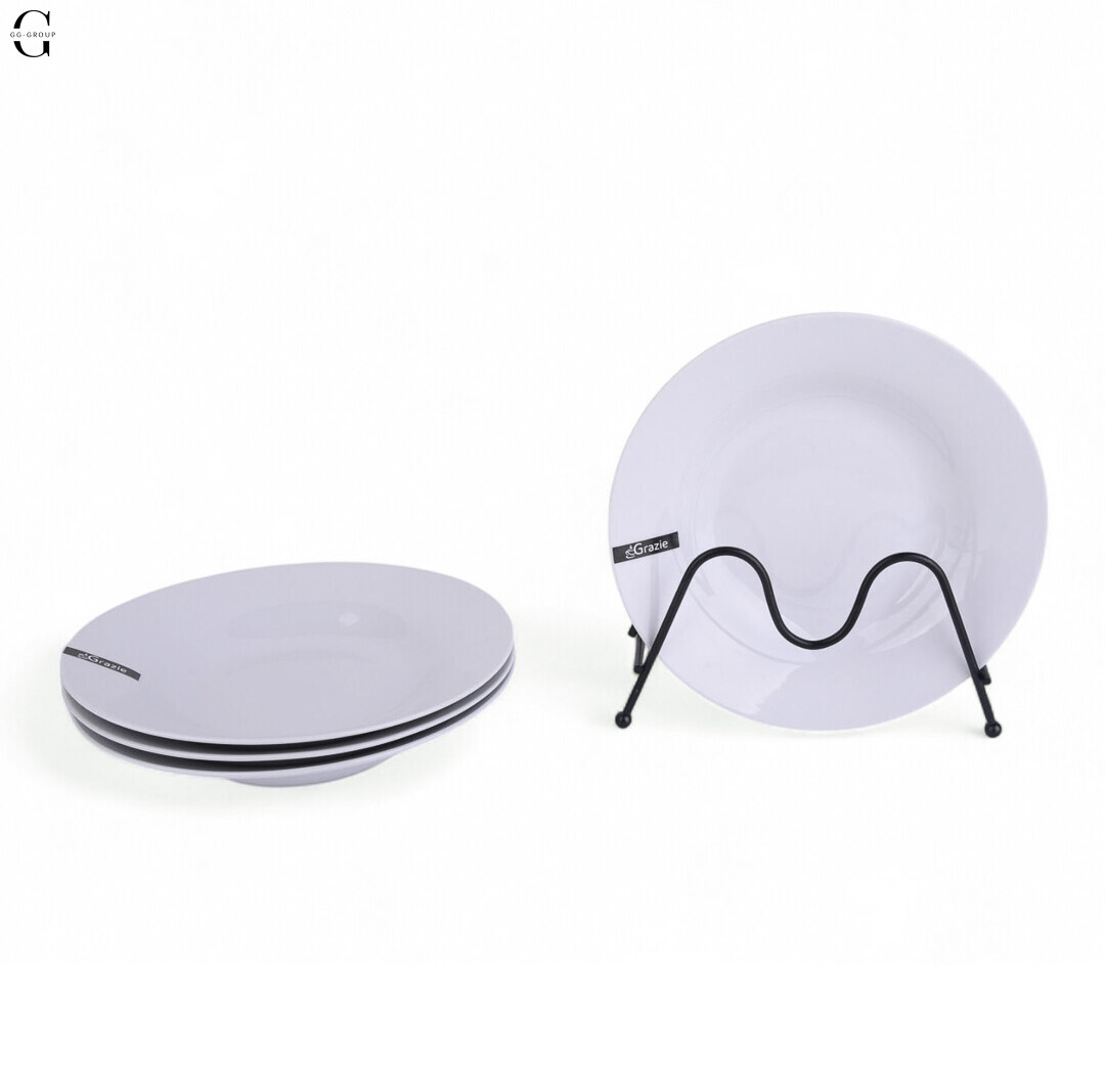 Набір білих тарілок 20см 4 шт, фото 1