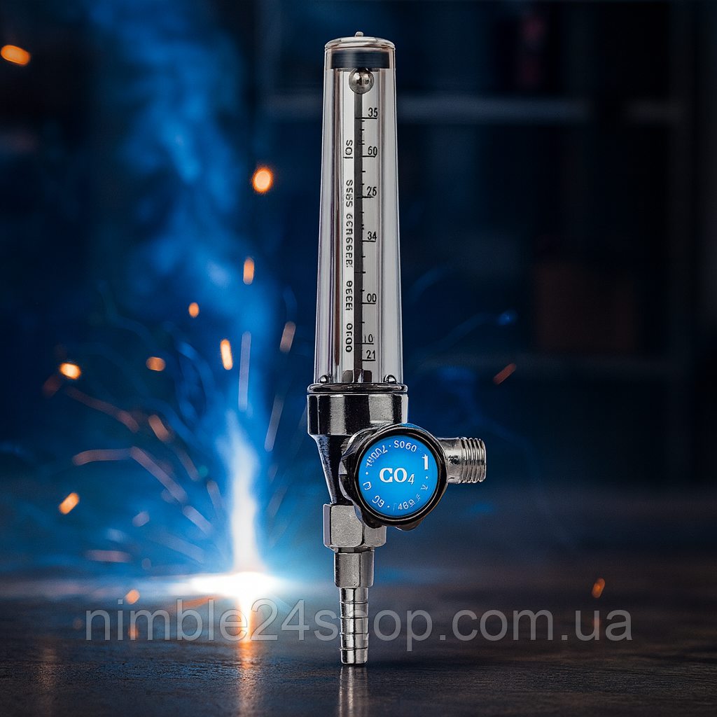Ротаметр для аргон/CO₂ YQAr — регулювання витрати газу 0–25 л/хв, тиск 15 МПа, для зварювання MIG/MMA