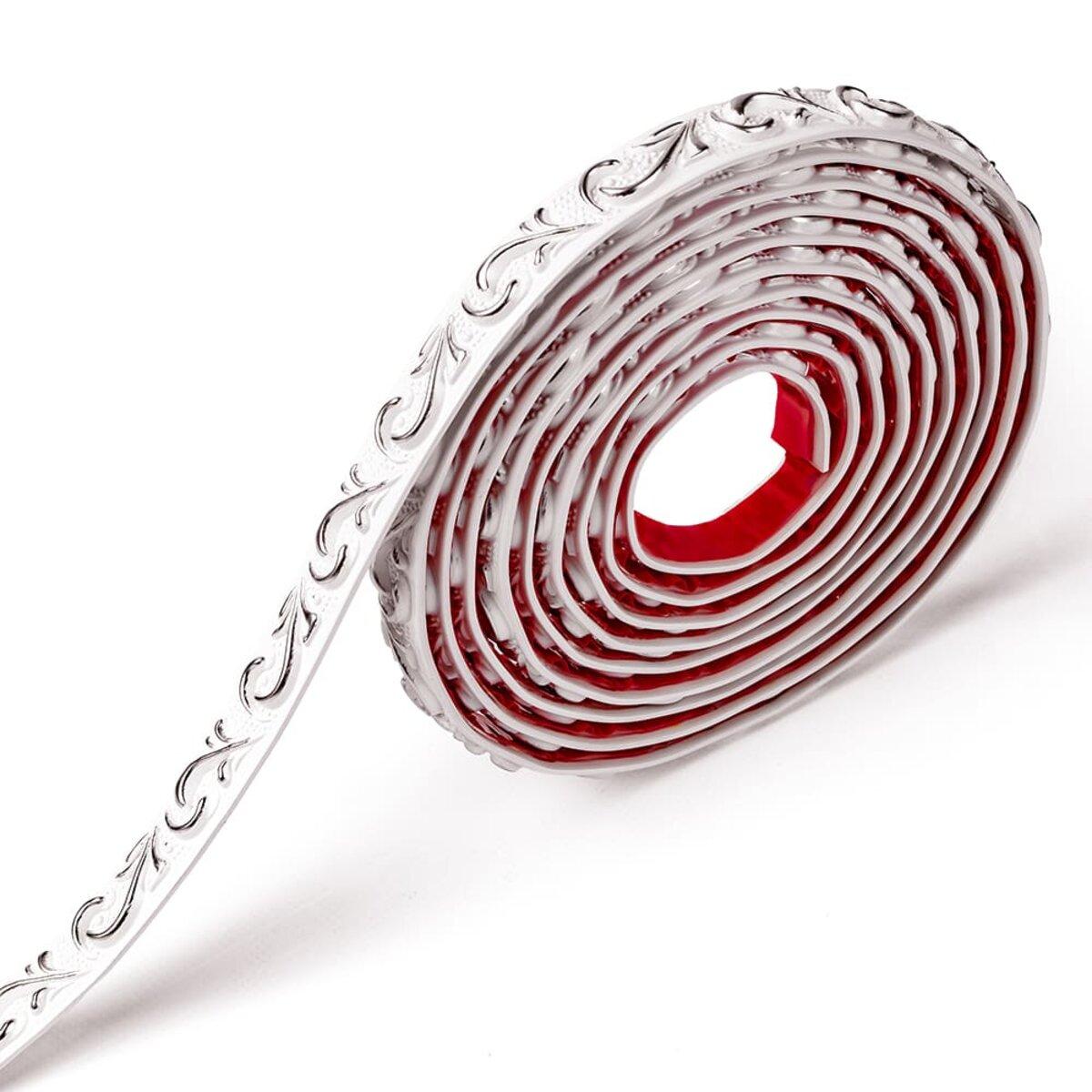 Молдинг 4950х20х7 мм Білий зі сріблом SW-00002679