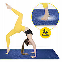 Килимок (мат) спортивний 4FIZJO замша 183 x 61 x 0.15 см для йоги та фітнесу Blue (P-5905973405713), фото 2