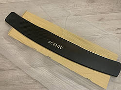 Накладка на бампер с загибом Renault GRAND SCENIC III (2009-2016) (Carbon)