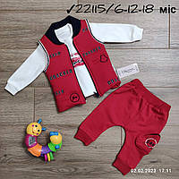 Костюм-трійка дитячий прогулянковий на хлопчика 6-18 міс (2 кв) "MANGO" купити гуртом в Одесі на 7км