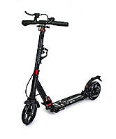 Дитячий самокат Scale Sports SS-04 для підлітків і дорослих Чорний колір з дисковим гальмом , флягоутримувачем та підніжкою і LED-