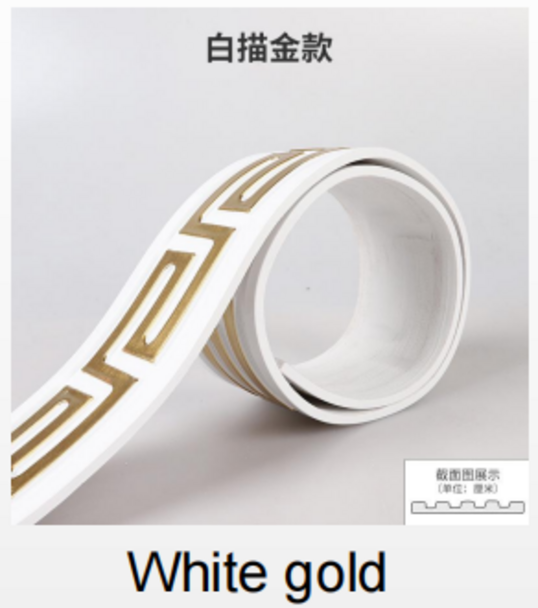 Молдинг 3000х50х6 мм Білий із золотом SW-00002688, фото 1