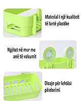 Настінна підставка для мила і шампунів на присосках вакуумні присоски пластик